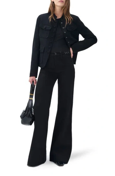 Rag & Bone Skylar High Waist Flare Trouser Jeans In Black