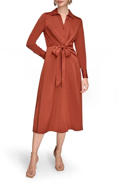 Donna Karan Women's Tie Front Shirt Dress In Red