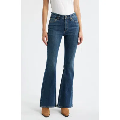 Rag & Bone Flexi Dahlia Full Length Flared Jeans In Charlton In Blue
