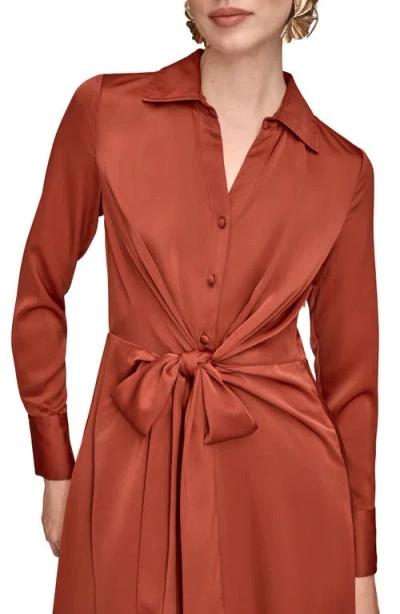 Donna Karan Women's Tie Front Shirt Dress In Red
