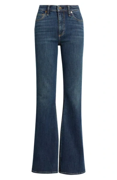 Rag & Bone Flexi Dahlia Full Length Flared Jeans In Charlton In Blue