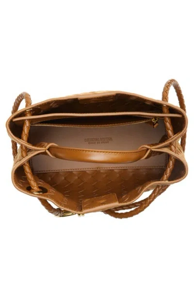 Bottega Veneta Womens Amber-mb-amber Andiamo Small Intrecciato Leather-suede Shoulder Bag In Brown