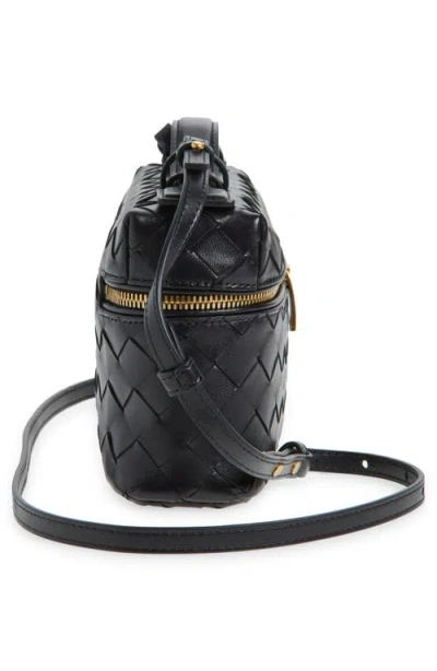 Bottega Veneta Women Bang Bang Leather Vanity Case With Intrecciato Motif In Black