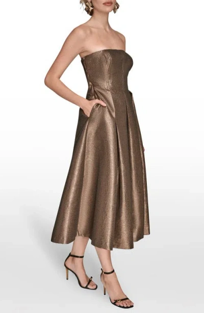 Donna Karan Women's Strapless Fit And Flare Cocktail Dress In Brown