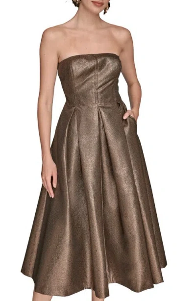 Donna Karan Women's Strapless Fit And Flare Cocktail Dress In Brown