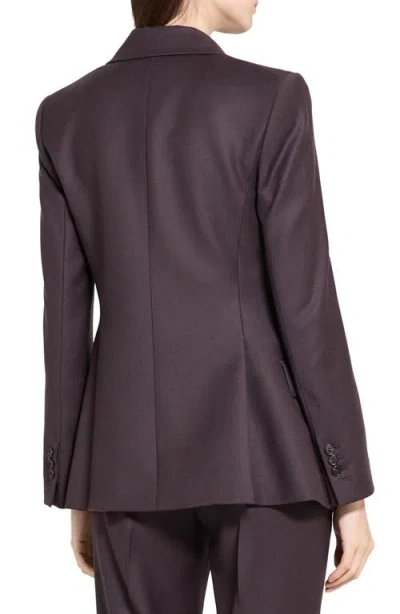 Theory Lynnia Sleek Virgin Wool Blazer In Burgundy