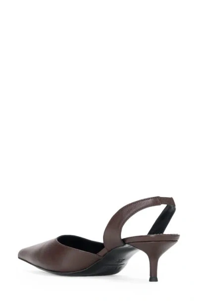 Staud Sebastian Slingback Pointed Toe Kitten Heel Pump In Brown