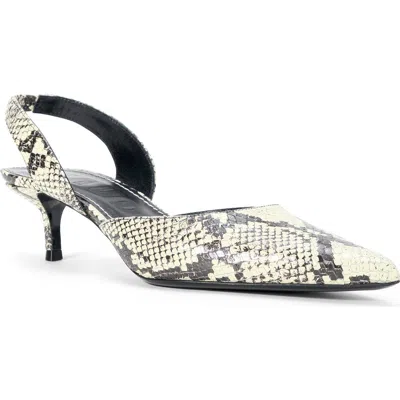 Staud Sebastian Slingback Pointed Toe Kitten Heel Pump In White