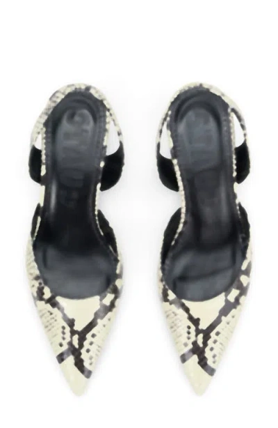 Staud Sebastian Slingback Pointed Toe Kitten Heel Pump In White