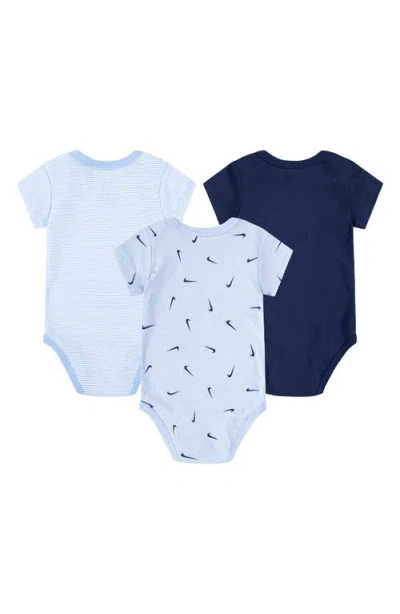 Nike Essentials 3-pack Assorted Bodysuits In Blue