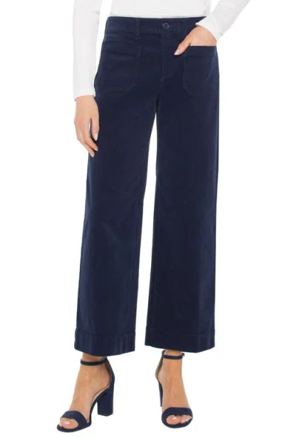 Liverpool Los Angeles Corduroy Crop Wide Leg Pants In Blue