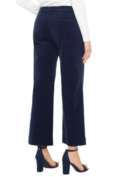 Liverpool Los Angeles Corduroy Crop Wide Leg Pants In Blue