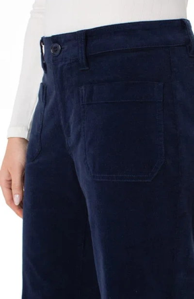 Liverpool Los Angeles Corduroy Crop Wide Leg Pants In Blue