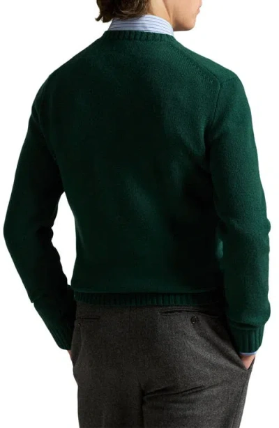 Polo Ralph Lauren Crew Neck Knit Sweater With Ribbed Textures In Green