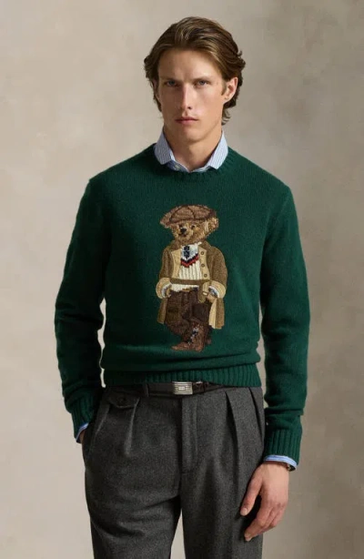 Polo Ralph Lauren Crew Neck Knit Sweater With Ribbed Textures In Green