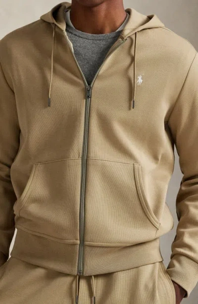 Polo Ralph Lauren Men's Double-knit Full-zip Hoodie In Brown