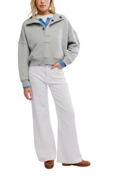 Free People Timeless Pullover Sweatshirt In Heather Grey In Gray