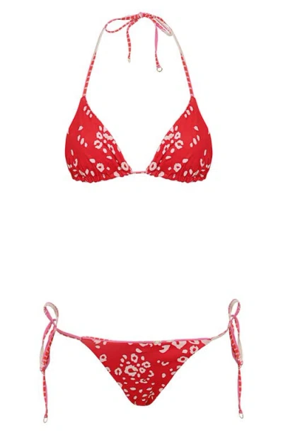 Maaji Palm Excel Balmy Smocked Triangle Bikini Top In Multi