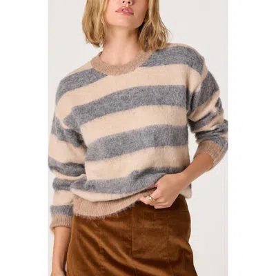 Astr The Label Fuzzy Stripe Crewneck Sweater In Multi