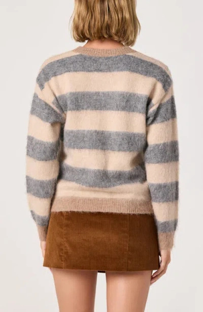 Astr The Label Fuzzy Stripe Crewneck Sweater In Multi