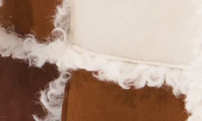 Azalea Wang Telluride Longline Patchwork Coat With Faux Fur Collar In Multi