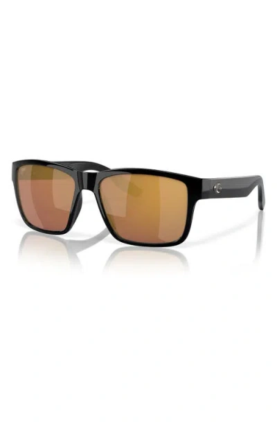 Costa Del Mar Broadbill Ii 58mm Polarized Rectangular Sunglasses In Black