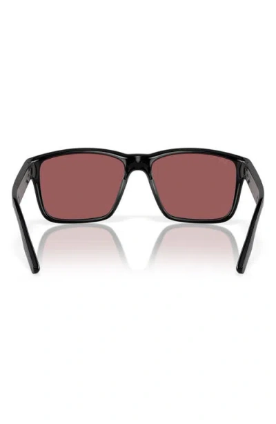 Costa Del Mar Broadbill Ii 58mm Polarized Rectangular Sunglasses In Black