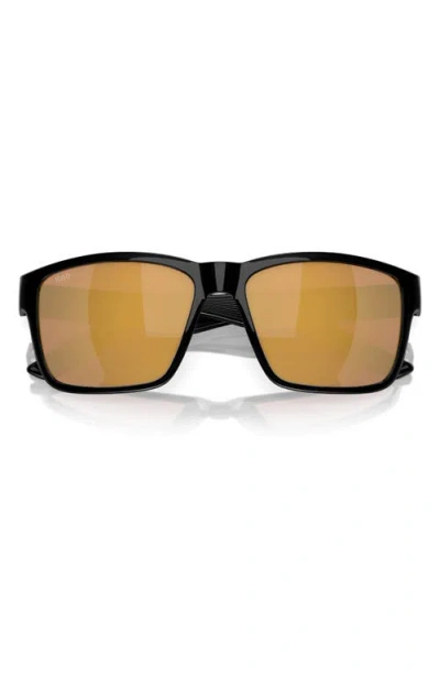 Costa Del Mar Broadbill Ii 58mm Polarized Rectangular Sunglasses In Black