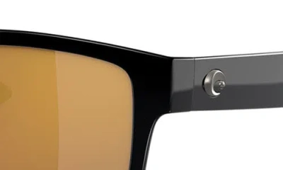 Costa Del Mar Broadbill Ii 58mm Polarized Rectangular Sunglasses In Black