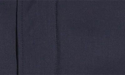 Herno Twill Car Coat With Removable Faux Fur Lining In Blue