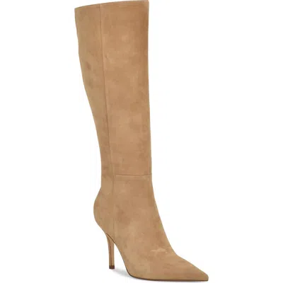Nine West Gerty Pointed Toe Knee High Boot In Neutral