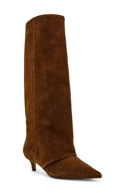 Steve Madden Luca Kitten Heel Knee High Boot In Brown