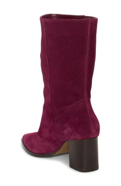 Vince Camuto Lorrys Whipstitch Block Heel Boot In Purple