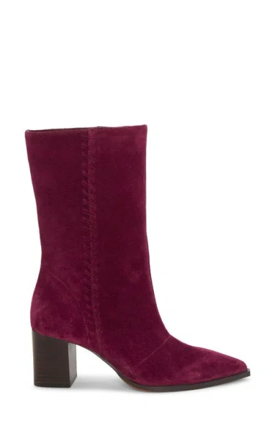 Vince Camuto Lorrys Whipstitch Block Heel Boot In Purple