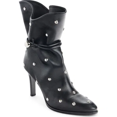 Isabel Marant Draped Leather Ankle Boots With Stiletto Heel In Black