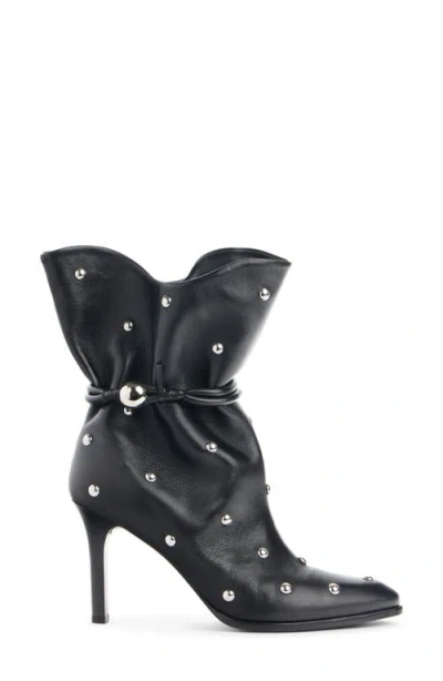 Isabel Marant Draped Leather Ankle Boots With Stiletto Heel In Black