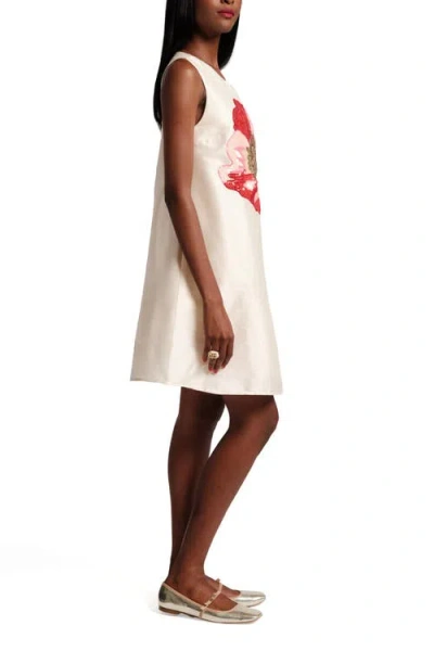 Frances Valentine Alice Shift Dress In Off White In Gold