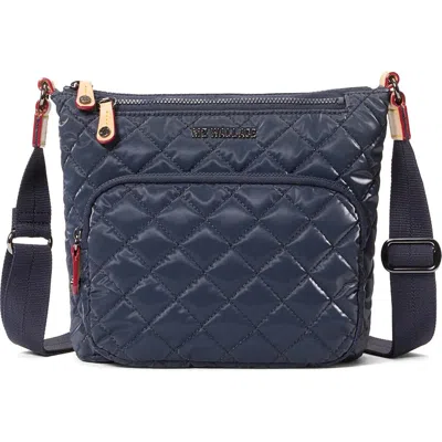 Mz Wallace Metro Scout Deluxe Quilted Nylon Crossbody Bag In Blue