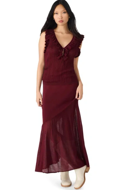 Steve Madden Aneira Asymmetric Knit Maxi Skirt In Multi