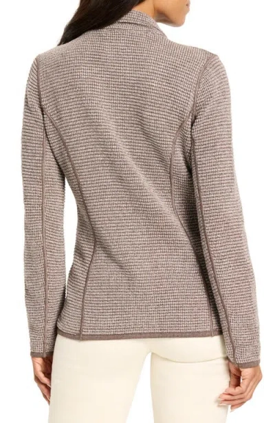 Nic + Zoe Nic+zoe Pixel Knit Cotton Blend Blazer In Brown