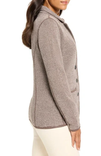 Nic + Zoe Nic+zoe Pixel Knit Cotton Blend Blazer In Brown