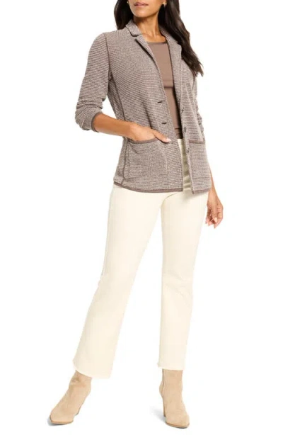 Nic + Zoe Nic+zoe Pixel Knit Cotton Blend Blazer In Brown