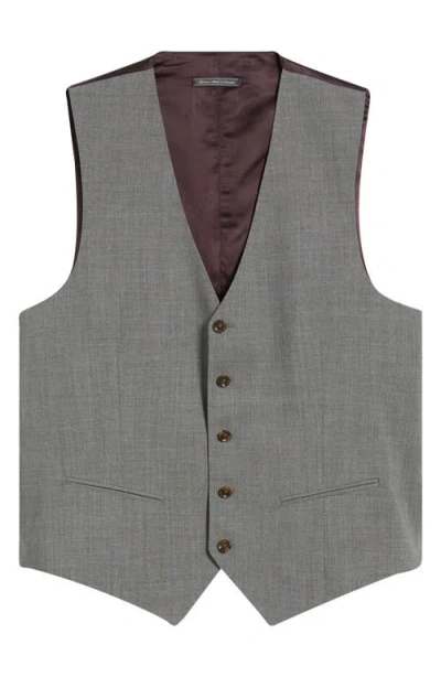 Jack Victor Owen Five-button Stretch Wool Vest In Gray
