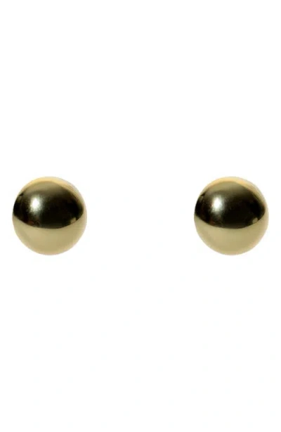 Argento Vivo Sterling Silver Flat Ball Stud Earrings In Gold