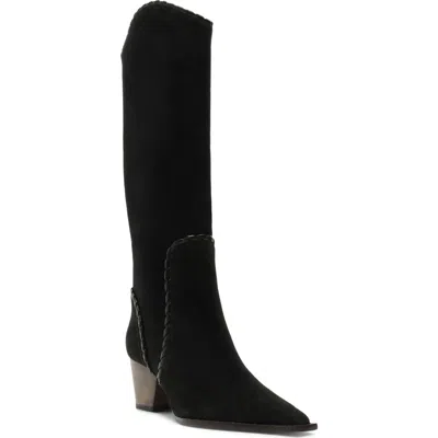 Alexandre Birman Victoria Knee High Saddle Boot In Black