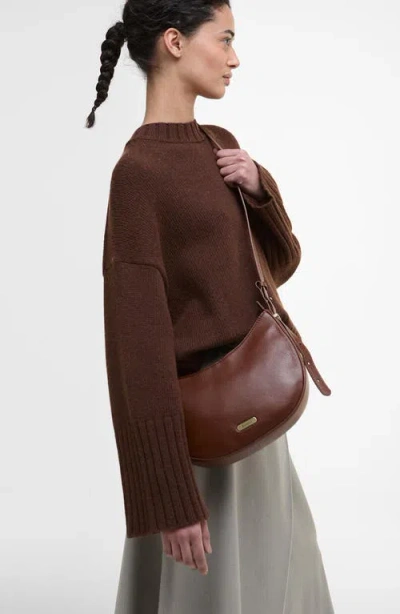 Barbour Sorrel Leather Crossbody Bag In Brown