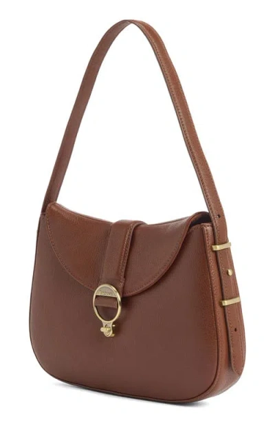 Barbour Alder Leather Shoulder Bag In Brown