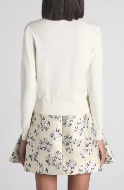 Alexander Mcqueen Mcqueen Ruffle Collar Wool Blend Sweater In Brown