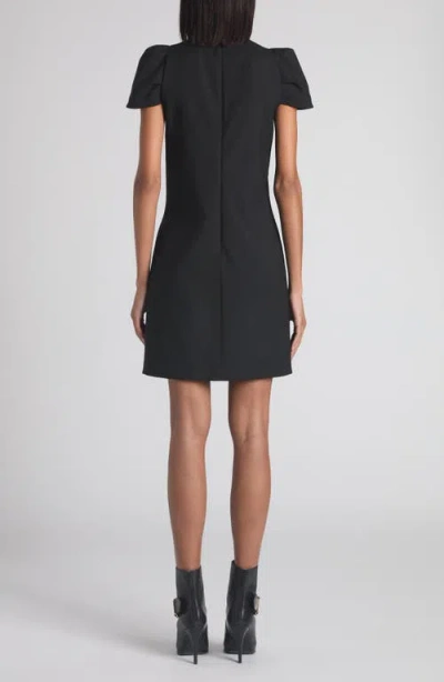 Alexander Mcqueen Mcqueen Puff Cap Sleeve Stretch Wool Minidress In Black