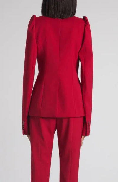 Alexander Mcqueen Mcqueen One-button Wool Grain De Poudre Jacket In Red